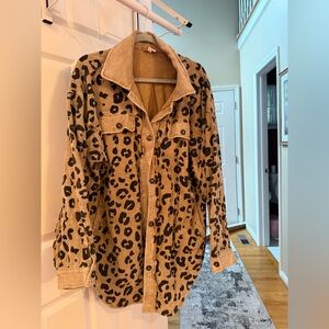 BiBi Beige Corduroy leopard Jacket